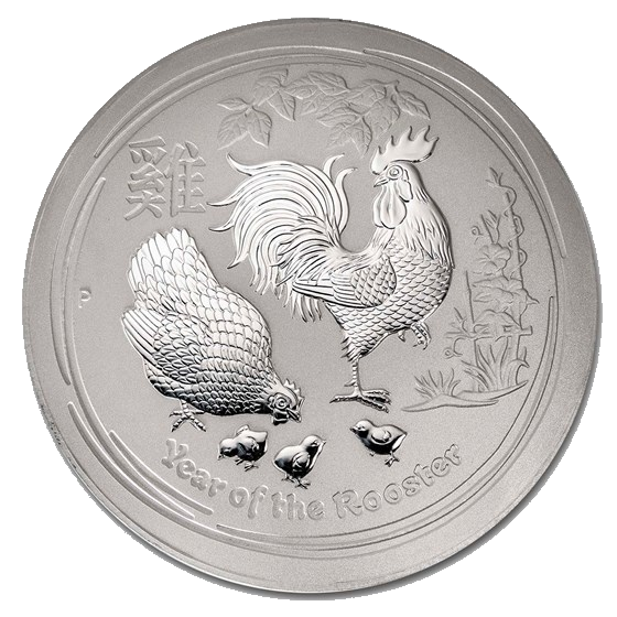 2017 Australia 10 kilo Silver Lunar Rooster BU 1
