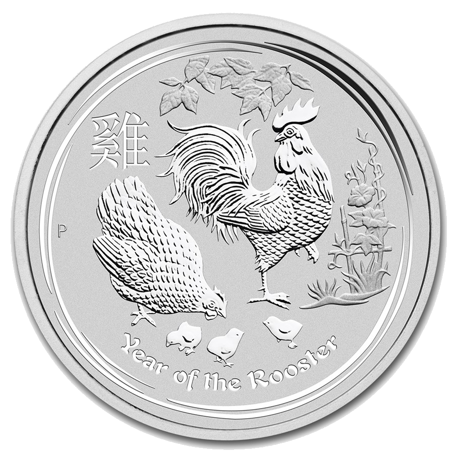 2017 Australia 1 kilo Silver Lunar Rooster BU 1
